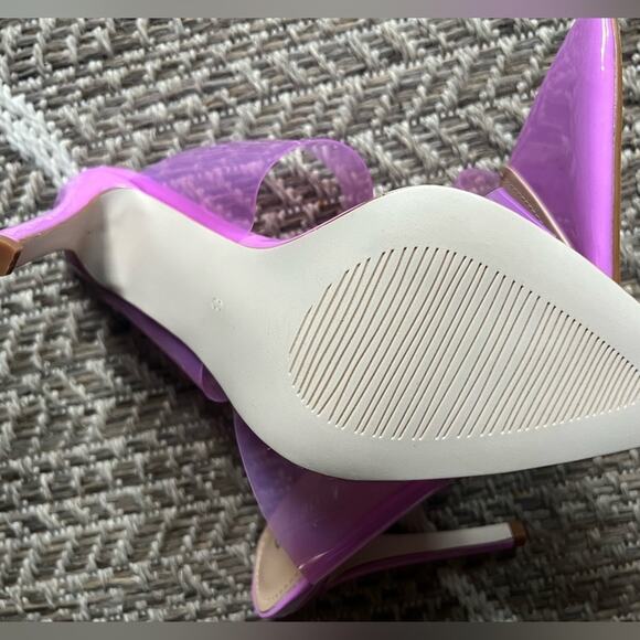 Vivianly Clear Pointed Toe Heels Transparent Strap Sz 8 - Picture 7 of 7